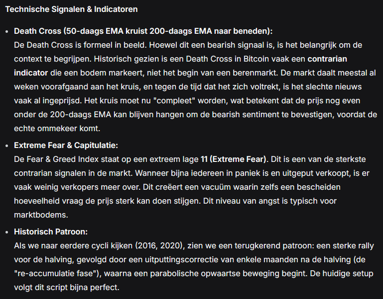 Technische signalen en indicatoren - Bron: DeepSeek AI