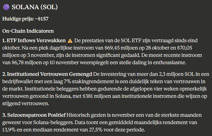 De voorspelling voor Solana oogt gemengd. Bron: Claude AI
