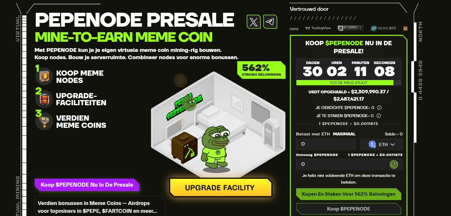 Pepenode is een Play to Earn mining platform