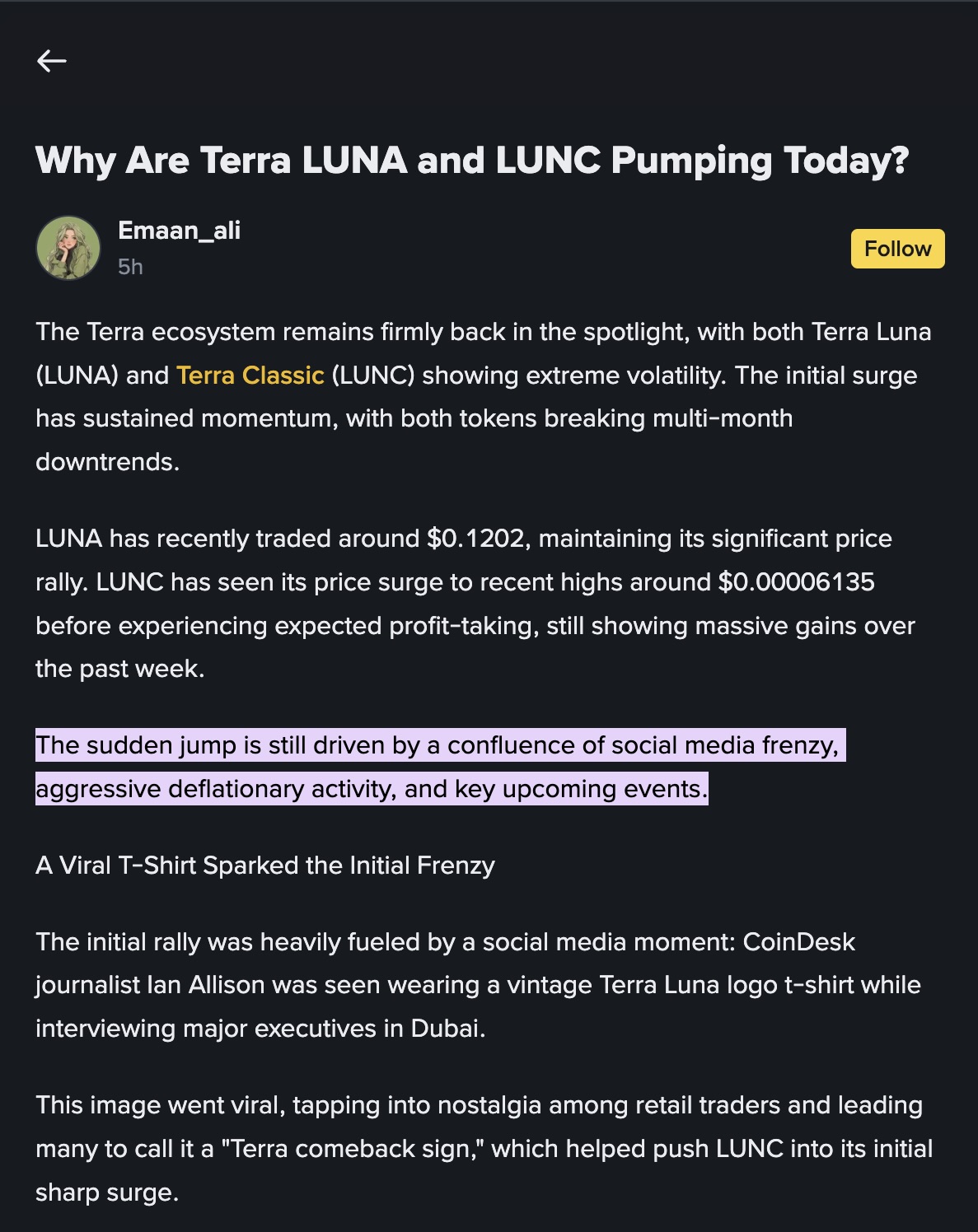 Terra Luna en LUNC koersen pumpen – waarom stijgen zij vandaag?