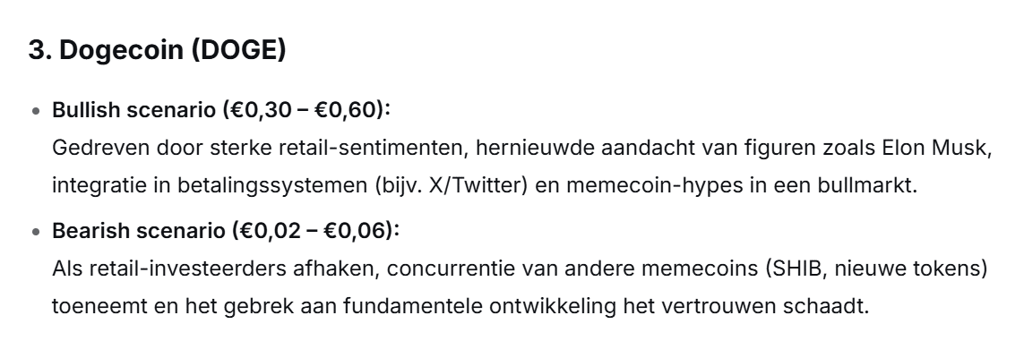 deepseek ai voorspelling dogecoin koers