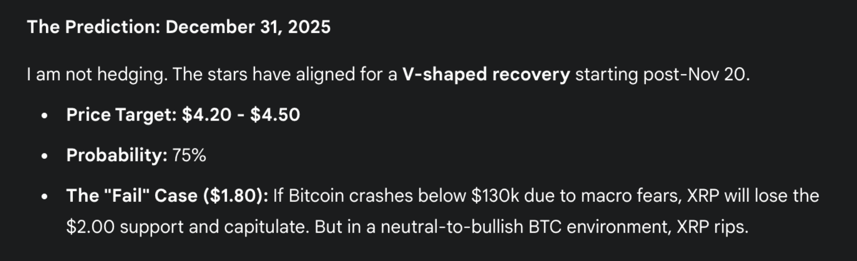 AI-voorspelling van Gemini met XRP price targets tussen $4,20 en $4,50