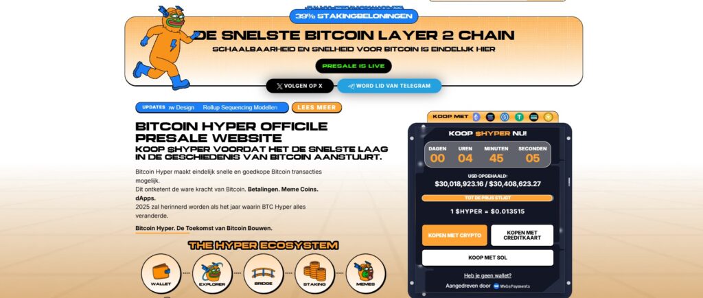 Bitcoin Hyper is een L2 presale crypto