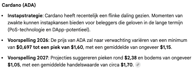Cardano voorspelling - bron: Claude AI