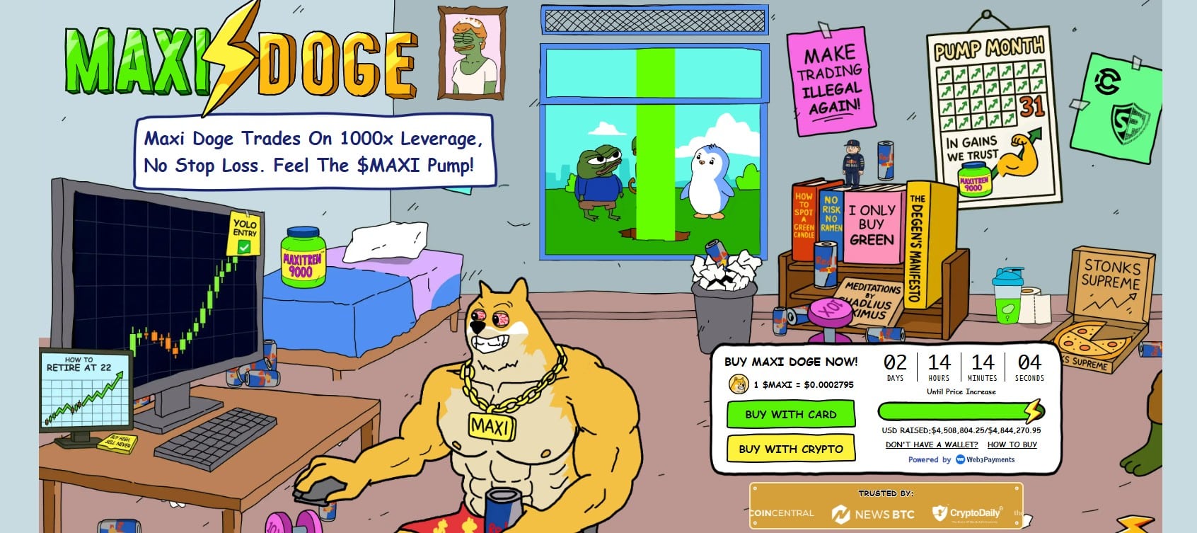 Meme coin Maxi Doge wil meerdere pumps verzorgen