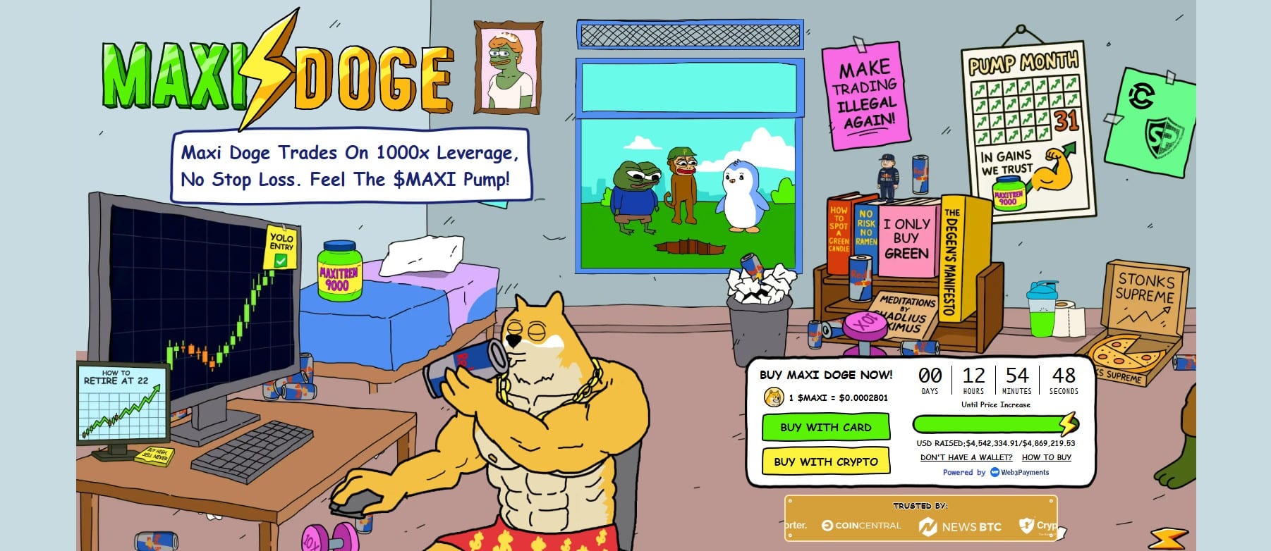 Tijdens de crypto crash kan $MAXI stijgen.