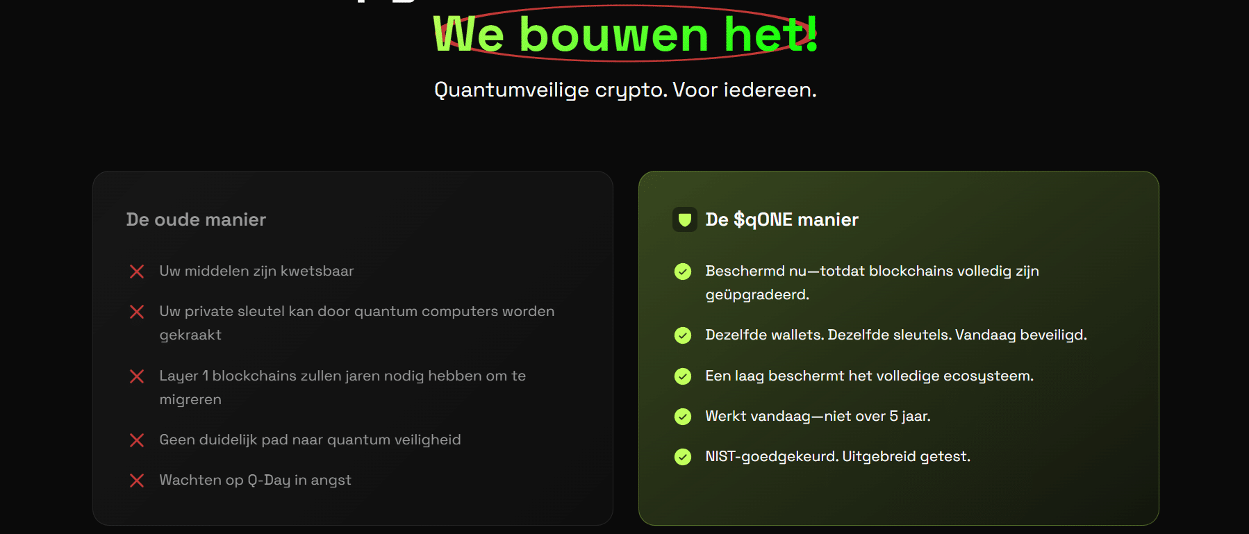 qONE nieuwe tijdperk vs oud
