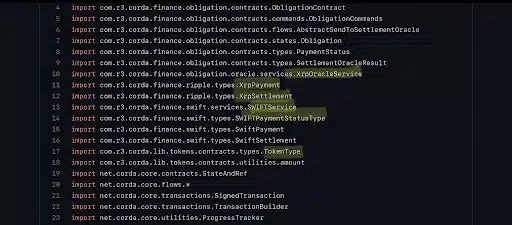 XRP onthuld in code. Bron: R3 Corda codebase.
