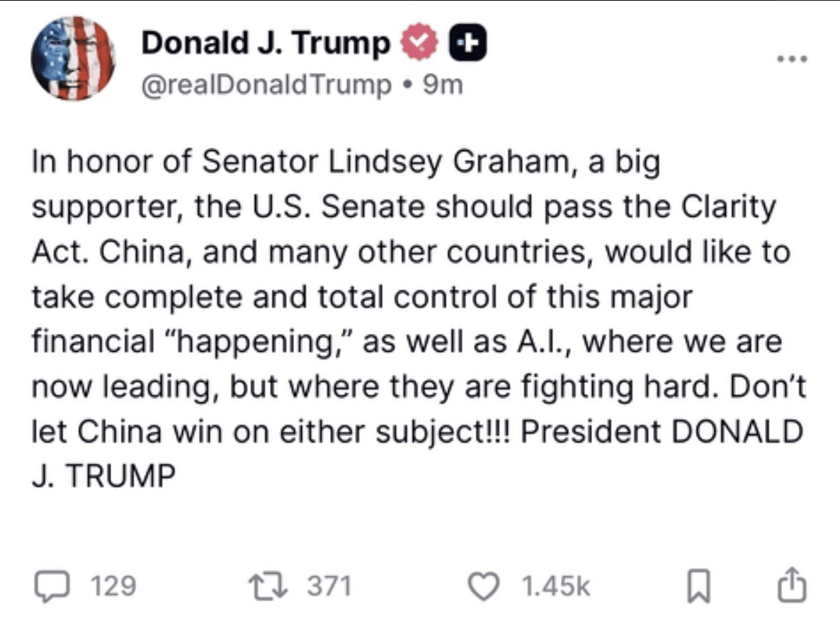 Donald Trump Clarity Act tweet