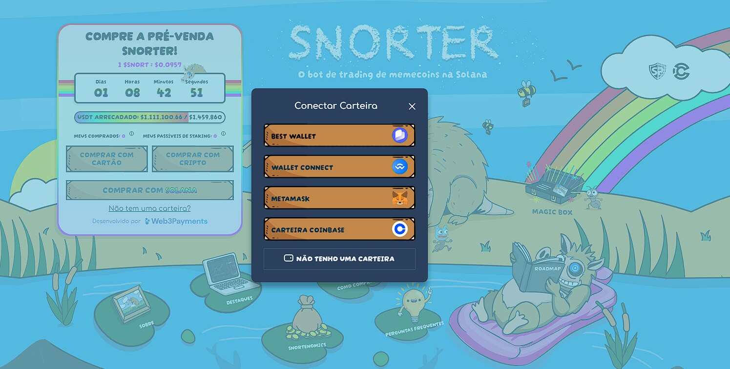 Pré-venda do Snorter Bot: conectar a carteira e comprar cripto