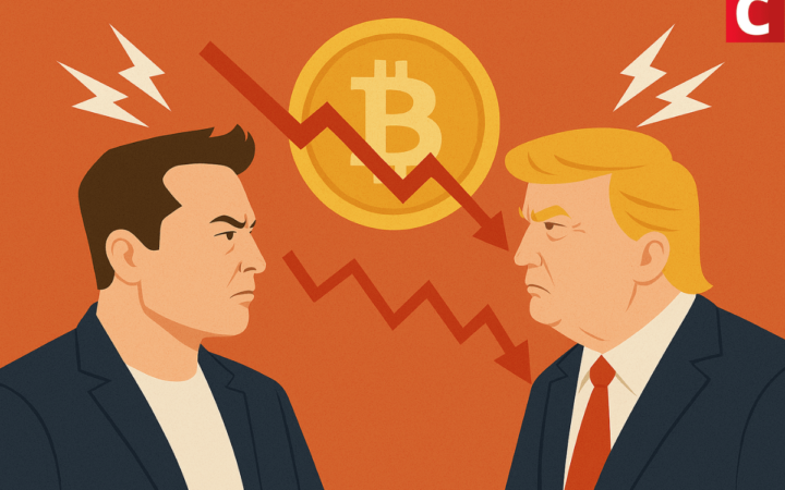 Embate entre Musk e Trump derruba o preço do Bitcoin