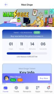 Comprar Maxi Doge na Best Wallet