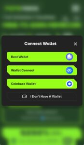 Conectar a carteira na Best Wallet para comprar tokens $PEPENODE