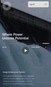 Página da ação cripto Hut8