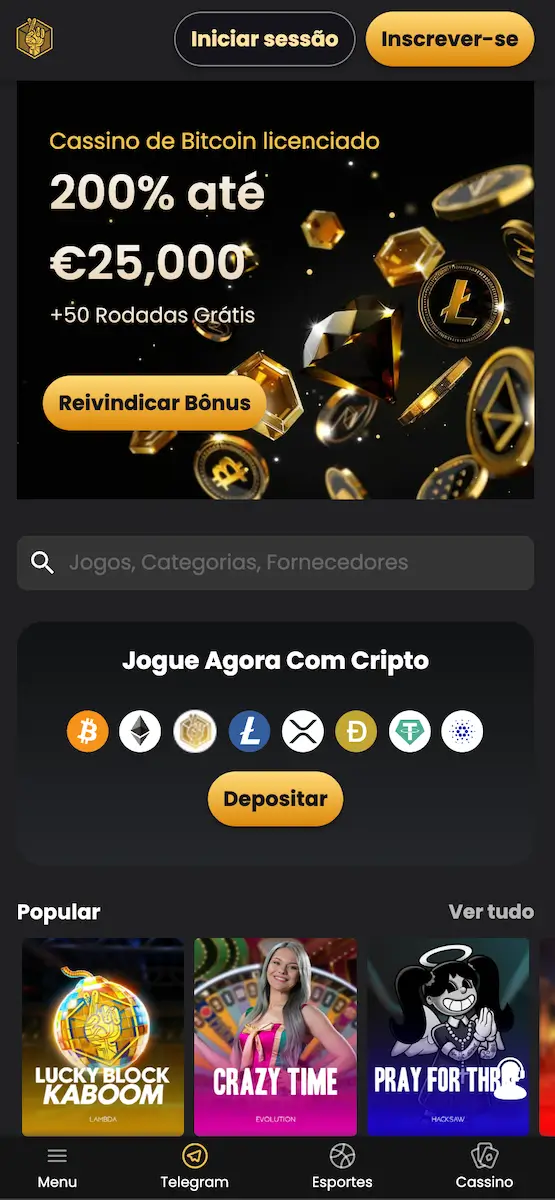 Lucky Block - Um dos Casinos Bitcoin em Portugal que disponibiliza cashback aos jogadores