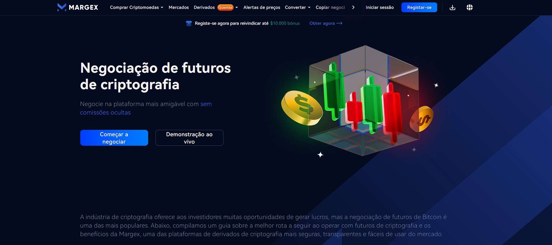 Imagem da exchange de criptomoeda Margex
