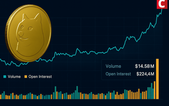 Atividade de futuros de DOGE dispara 24% na Coinbase