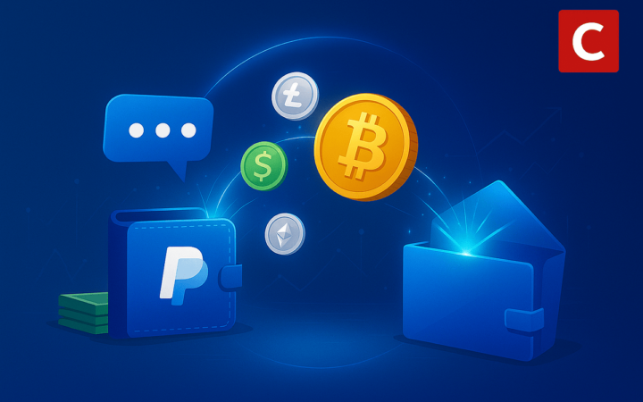 PayPal lança envio de criptomoedas por mensagem e e-mail