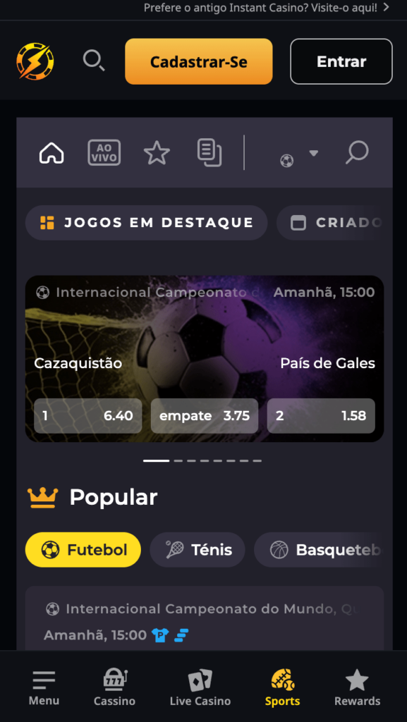 Melhor casa de apostas com criptomoedas em Portugal Instant Casino