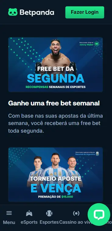 Bónus desportivo no BetPanda para apostas com Bitcoin