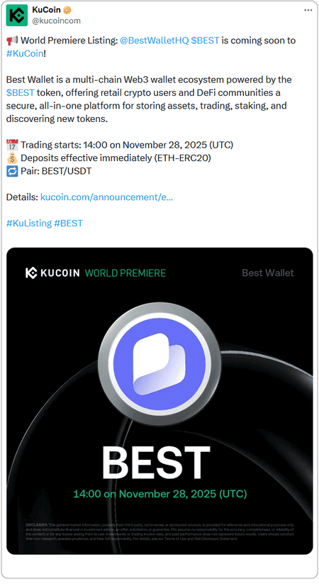 твит о листинге best