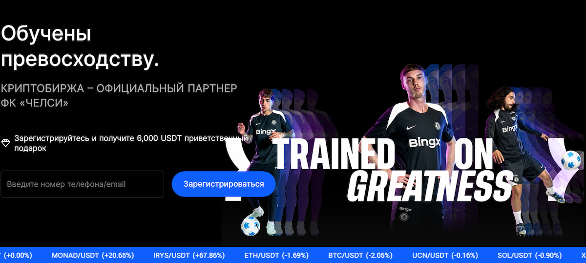 скриншот платформы BingX, которая входит в список лучшие криптобиржи