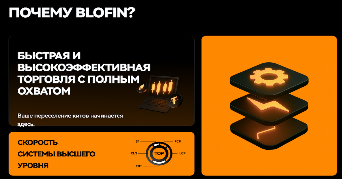 скриншот платформы BloFin, которая входит в список лучшие криптобиржи