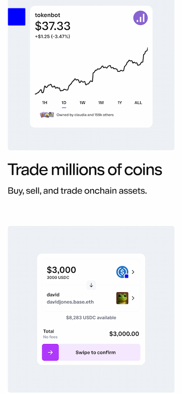 Скриншот сайта Base App, который входит в список лучшие Биткоин кошельки