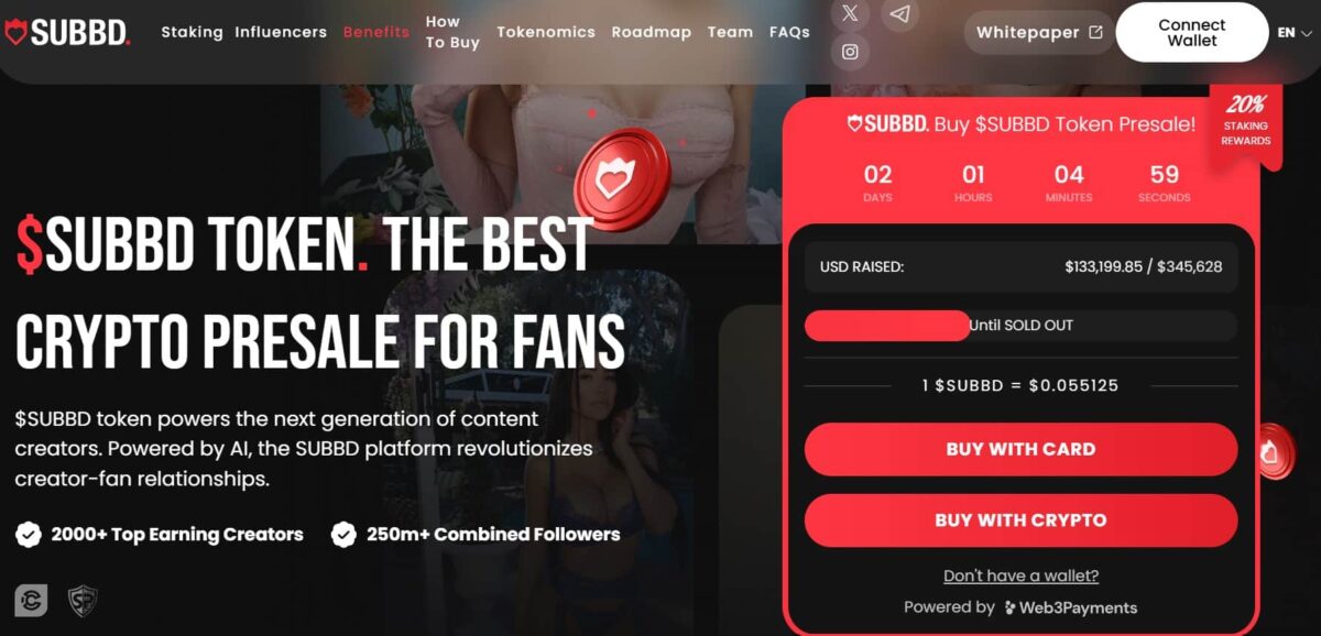 топ предпродаж криптовалют: токен SUBBD с интеграцией ИИ