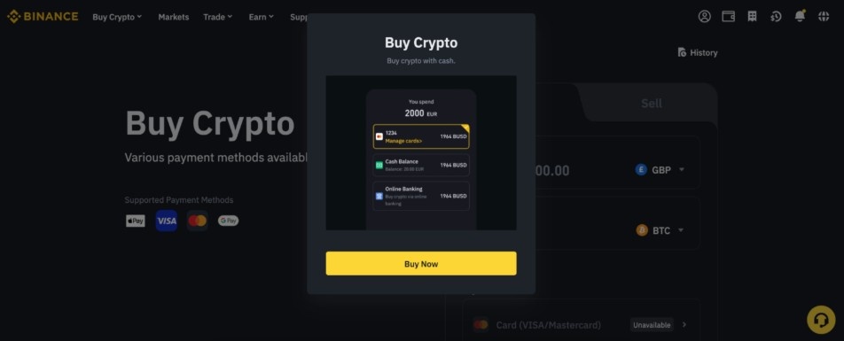binance incelemesi- banka/kredi katrları ve e-cüzdanlar