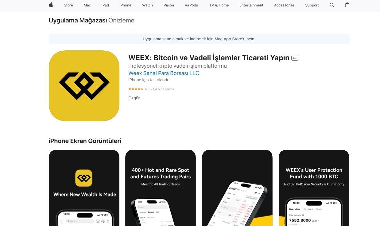 WEEX Mobil Uygulaması