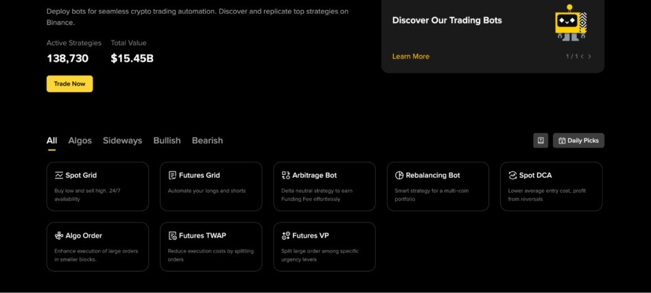 binance incelemesi- ticaret botları