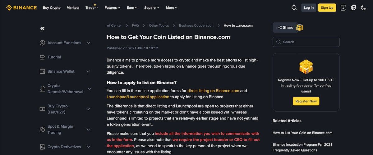 Coininizin Binance.com'da Listelenmesini Nasıl Sağlarsınız?