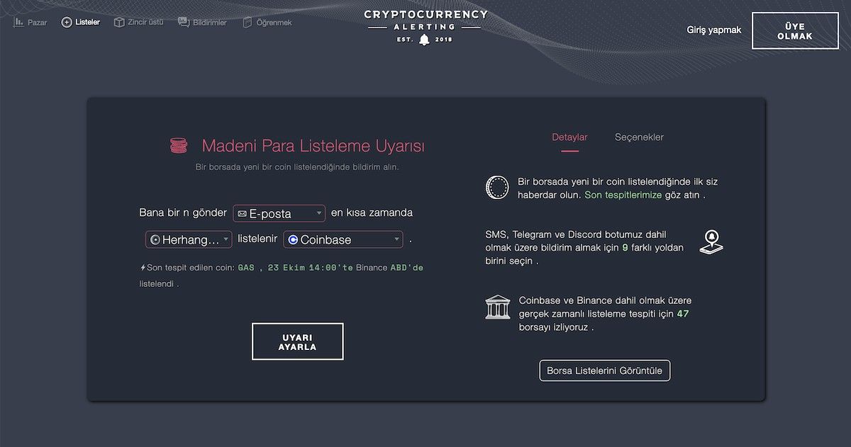 Binance yeni listelenecek coinler - Cryptocurrency Alerting