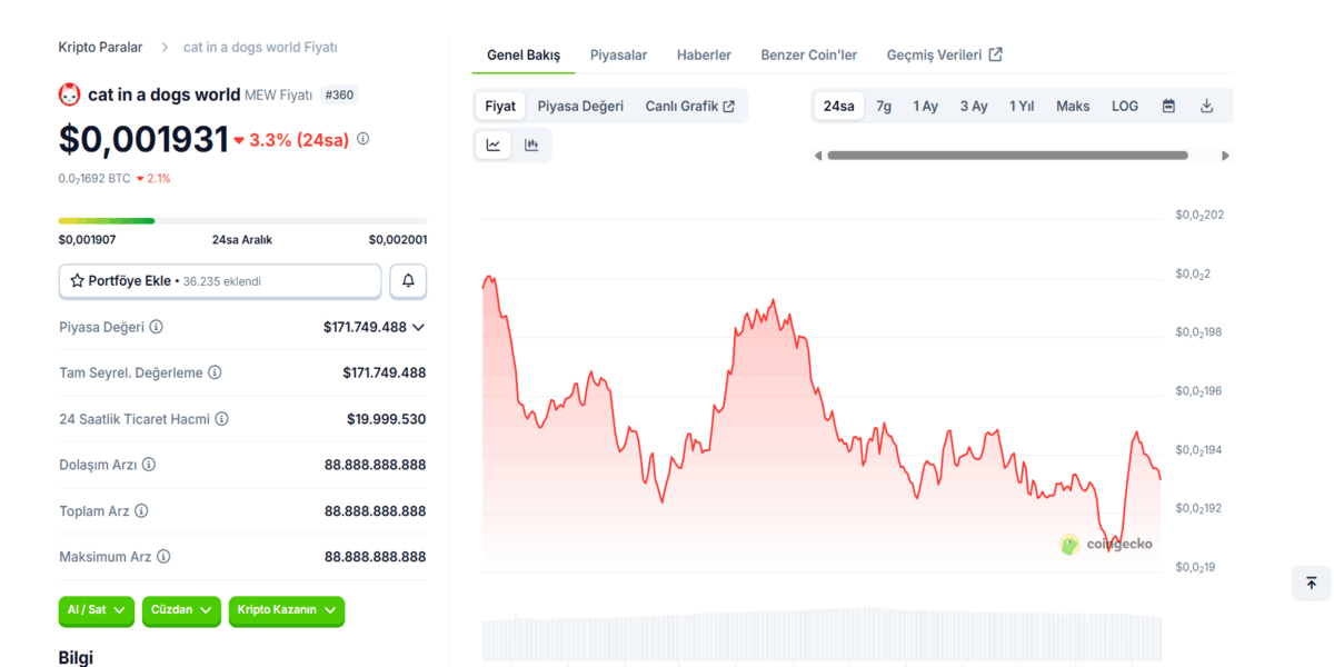 En iyi Solana meme coinleri - MEW