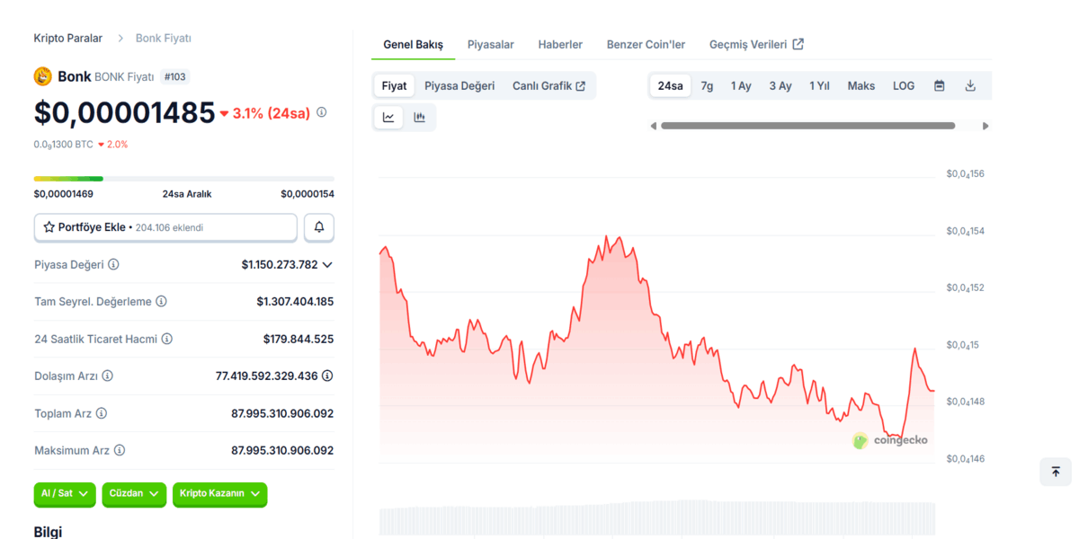 Solana ağındaki meme coinler - BONK