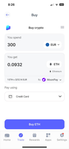 Adım 2: Coin Satın Alın veya Cüzdana Transfer Edin