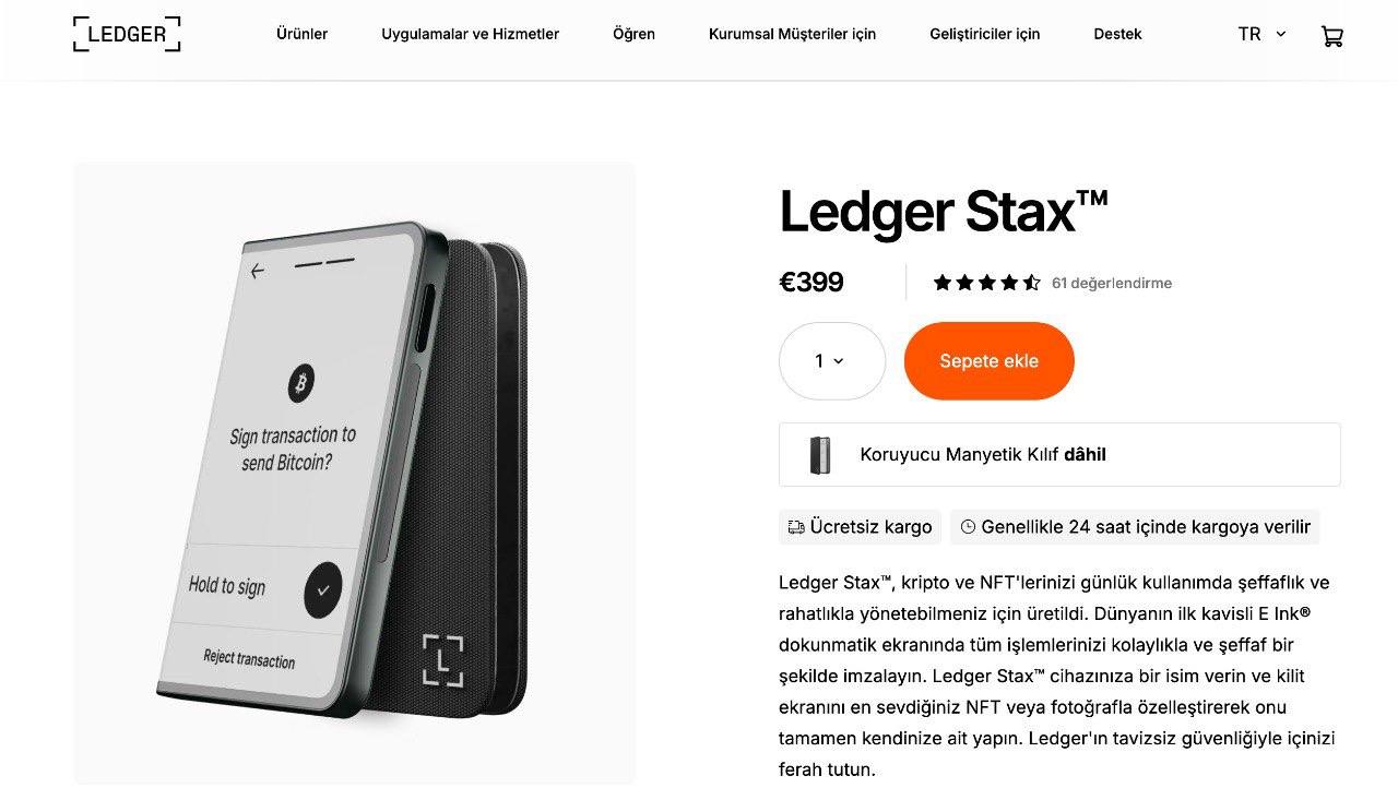 ledger stax en iyi donanım cüzdanı