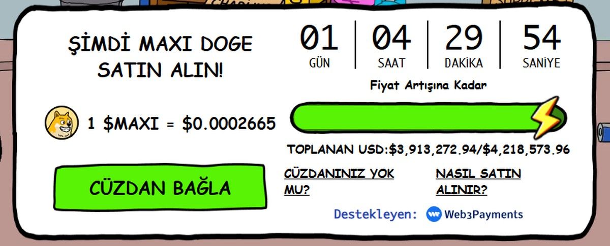 Maxi Doge ön satış widgeti