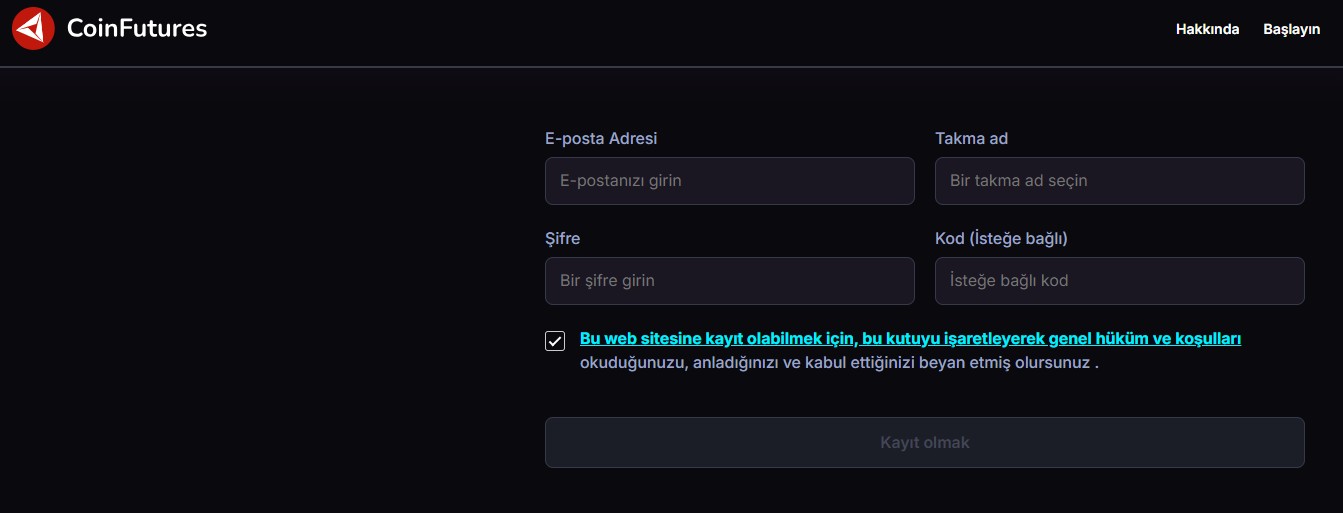 CoinFutures İşlem Adımları