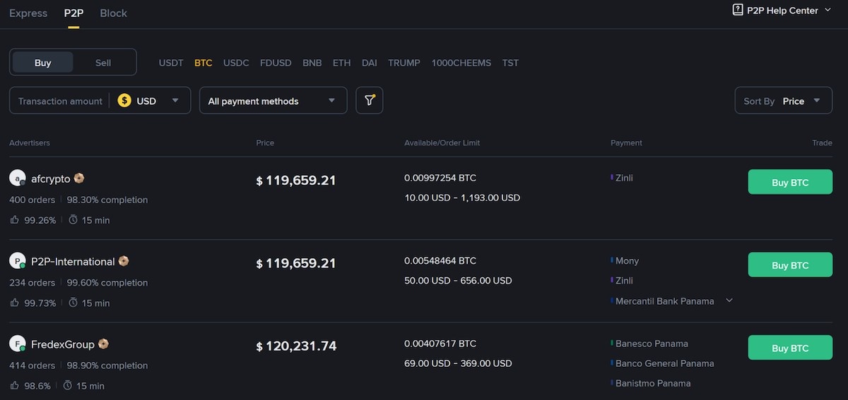 p2p platformlar ile Bitcoin al