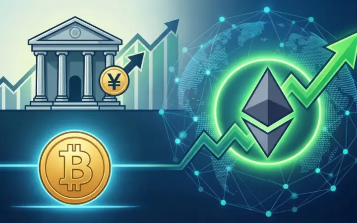 Bitcoin Sakin, Ethereum Yükselişte: BOJ Faiz Kararı ve Kripto Piyasası