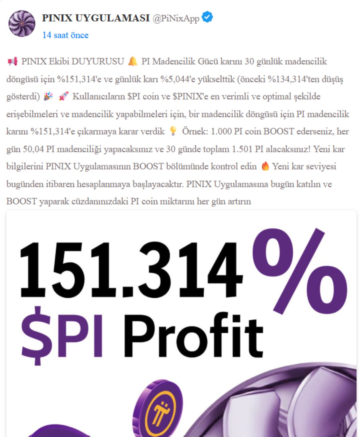 PINIX App ile Pi Network Madenciliğinde %151 Kazanç!