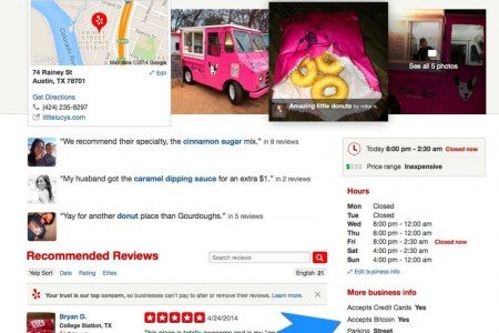 Yelp Can Now Show You If a Business Accepts Bitcoin