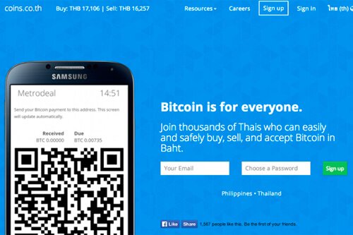 Philippines’ Coins.ph Launches Thailand’s Second Bitcoin Exchange Coins.co.th