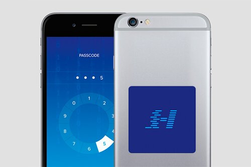 HYPR-3 is a consumer friendly solution for three-factor authentication, which allows users to authorize mobile payments with their fingerprint by swiping an adhesive biometric token generator approximately the size of a nicotine patch. Photo: Hypr Corp.