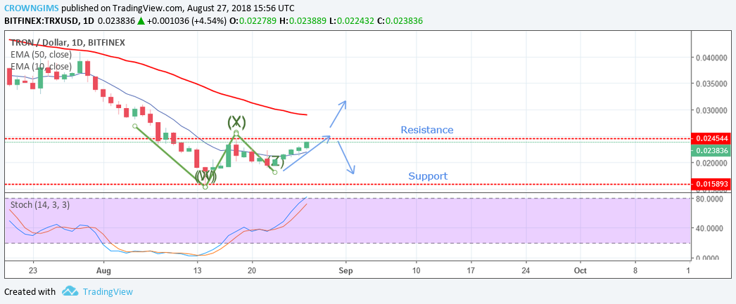 Tron (TRX) Price Analysis: Trends of August 28 – September 3, 2018