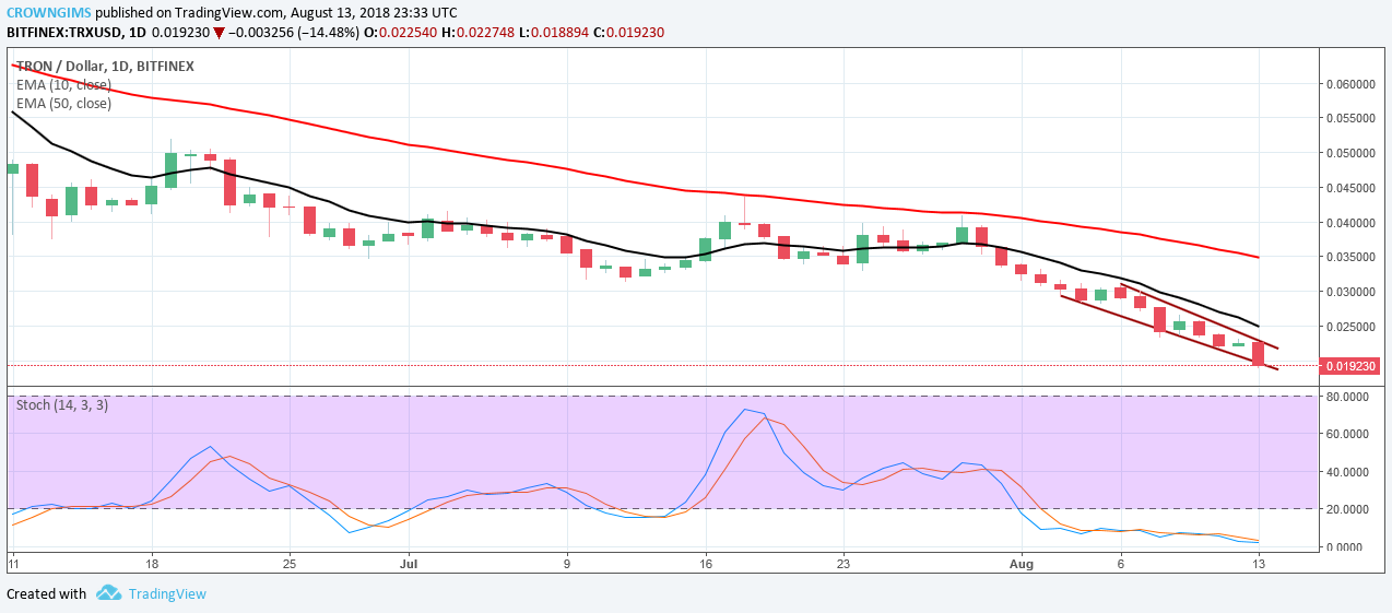 Tron (TRX) Price Analysis: Trends of August 14-20, 2018