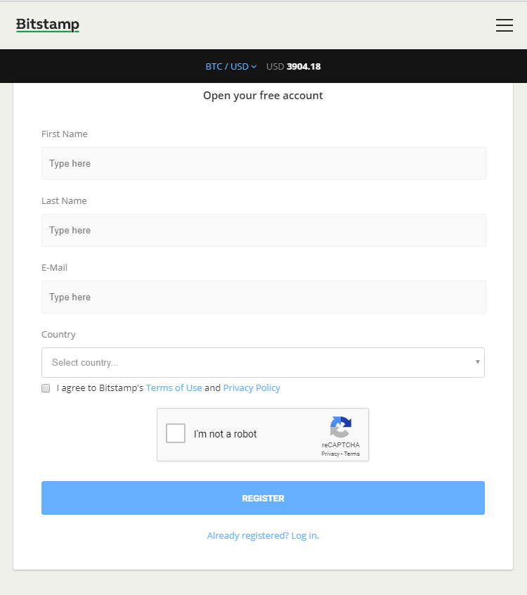 bitstamp registration form