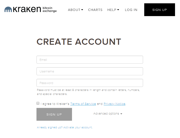 kraken registration form